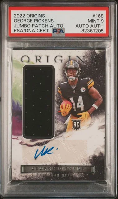 2022 Panini Origins George Pickens Jumbo Patch Autograph #168 card image