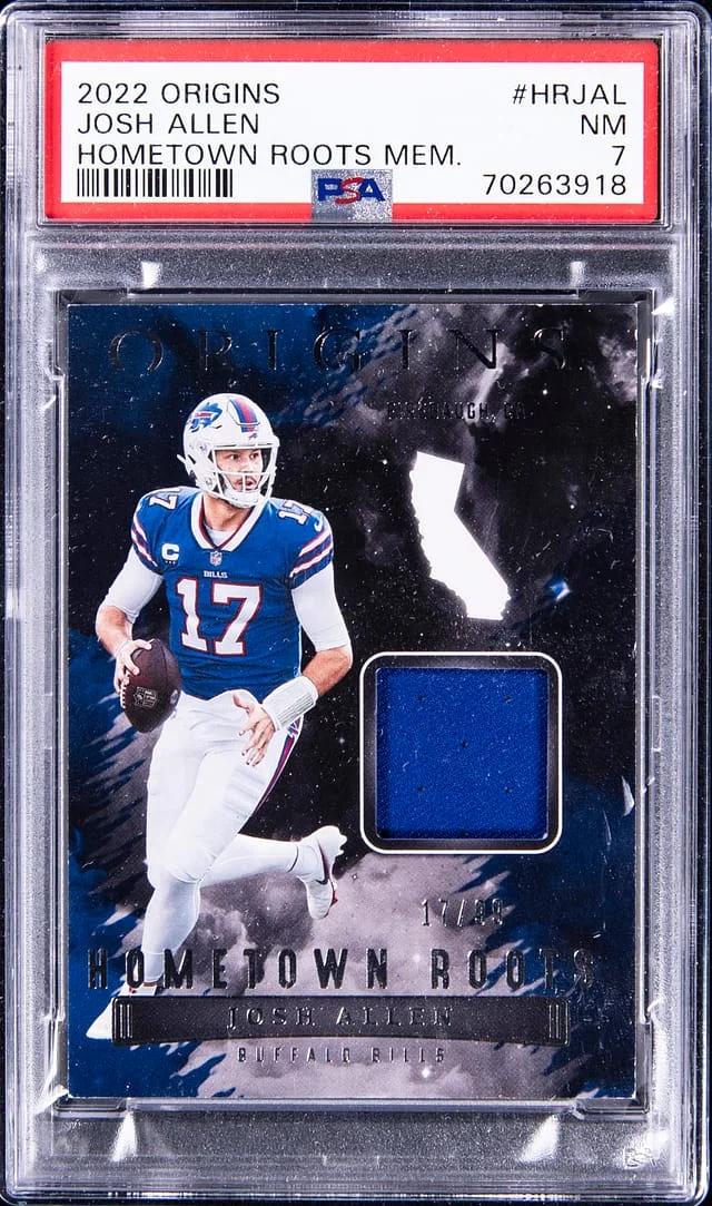 2022 Panini Origins Josh Allen Hometown Roots Memorabilia #HRJAL card image