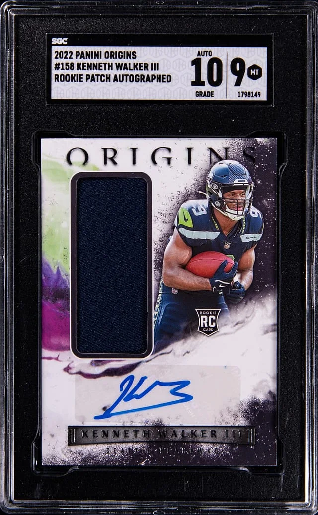 2022 Panini Origins Kenneth Walker III Patch Autograph (RPA) #158 card image
