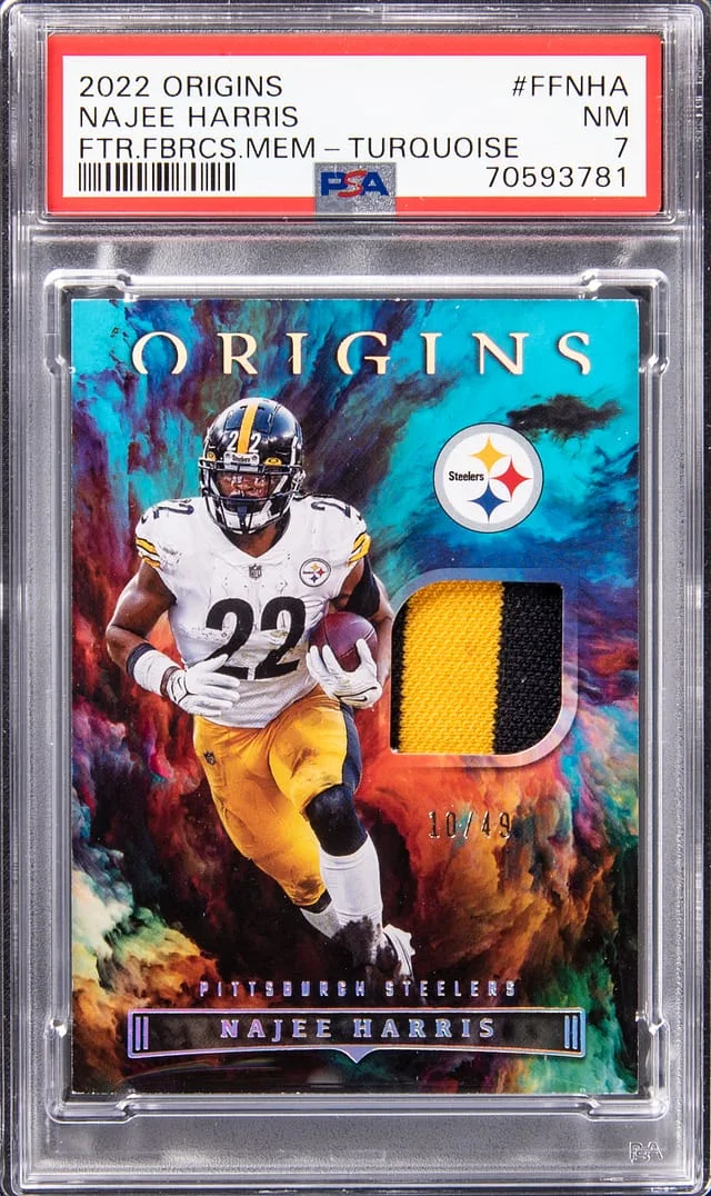 2022 Panini Origins Najee Harris Future Fabrics Memorabilia Turquoise #FF-NHA card image