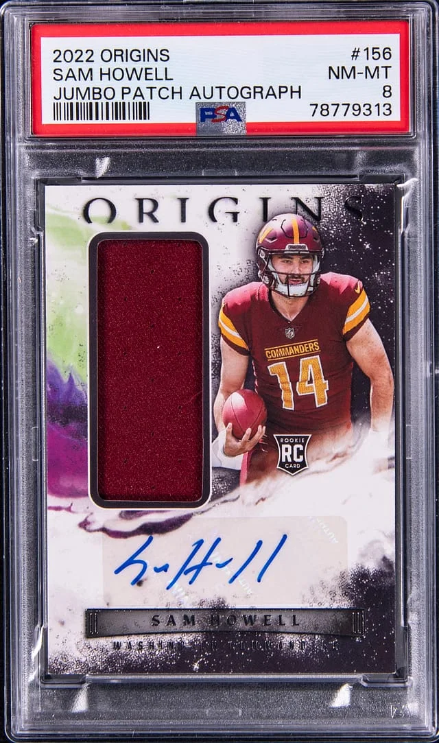 2022 Panini Origins Sam Howell Jumbo Patch Autograph-Red #156 card image