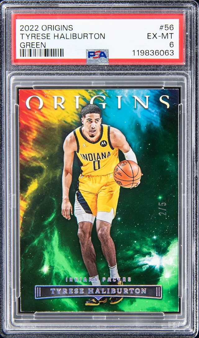2022 Panini Origins Tyrese Haliburton Green #56 card image