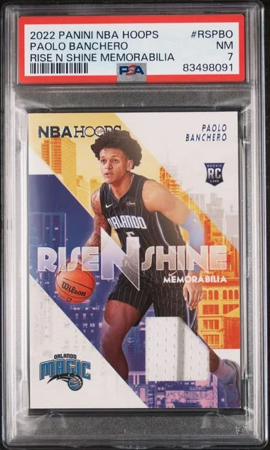 2022 Panini Paolo Banchero NBA Hoops Rise N Shine Memorabilia #RSPBO card image