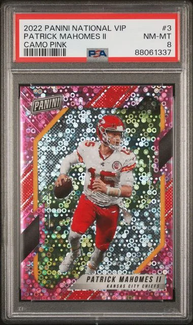 2022 Panini Patrick Mahomes II National VIP Camo Blue #3 card image