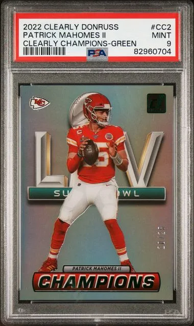 2022 Panini Patrick Mahomes II Clearly Donruss Clearly Champions Green #CC2 card image