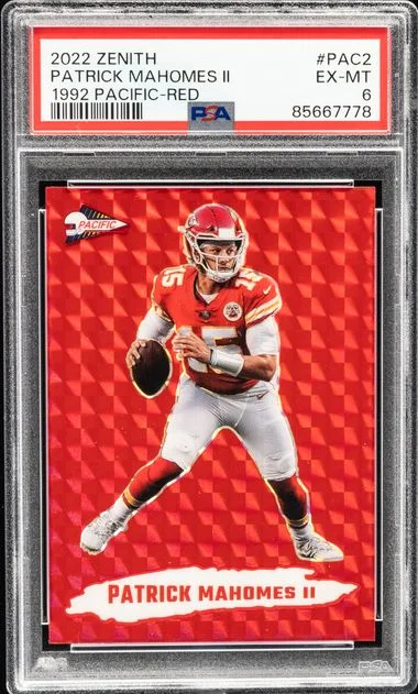 2022 Panini Patrick Mahomes II Zenith 1992 Pacific Red #PAC2 card image