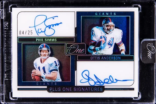 2022 Panini Phil Simms/Ottis Anderson Dual One Plus One Signatures #158 card image