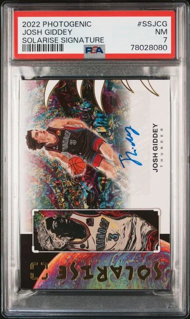 2022 Panini Photogenic Solarise Signatures Ssjcg Josh Giddey #no-number card image