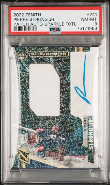 2022 Panini Pierre Strong Jr. Zenith Patch Autograph-Sparkle Fotl #241 card image