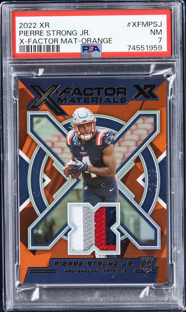 2022 Panini Pierre Strong Jr. XR X-Factor Materials Orange #XFMPSJ card image