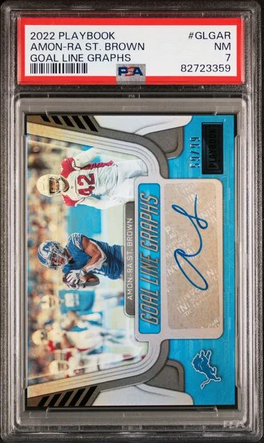 2022 Panini Playbook Goal Line Graphs Glgar Amon-Ra St. Brown #no-number card image