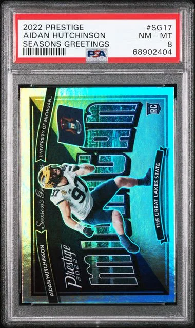 2022 Panini Prestige Aidan Hutchinson Seasons Greetings #SG-17 card image