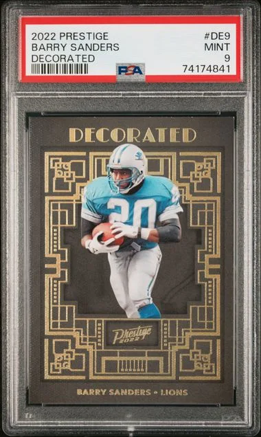 2022 Panini Prestige Barry Sanders Decorated #DE-9 card image