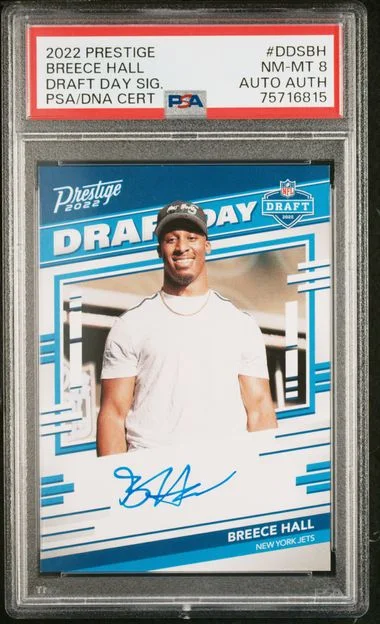 2022 Panini Prestige Breece Hall Draft Day Signatures #DDS-BH card image