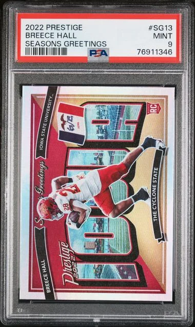 2022 Panini Prestige Breece Hall Seasons Greetings #Sg13 card image