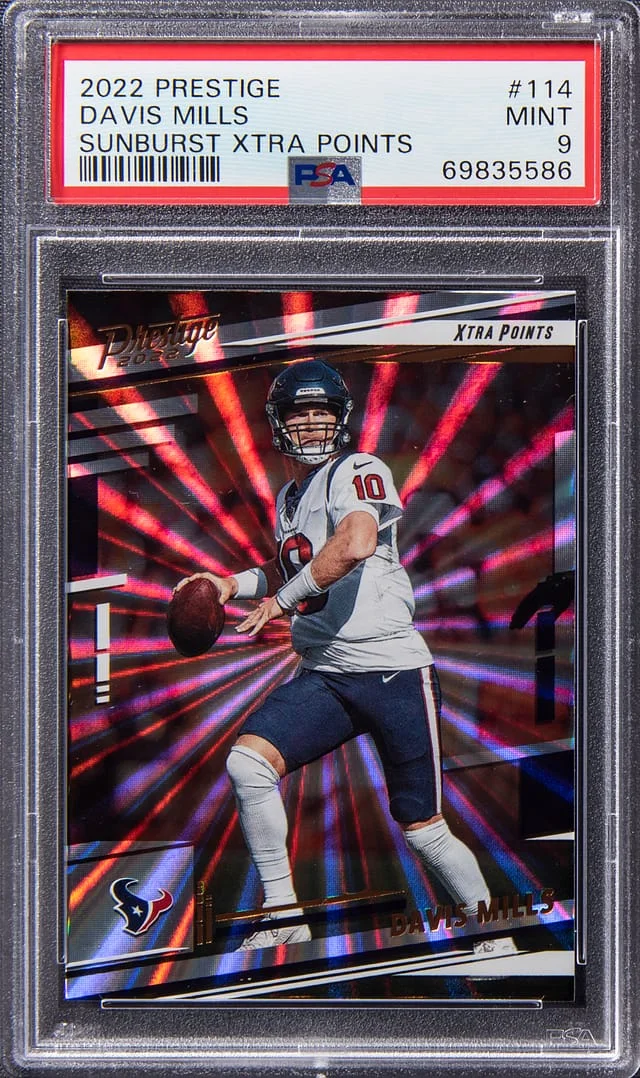 2022 Panini Prestige Davis Mills Sunburst Xtra Points #114 card image
