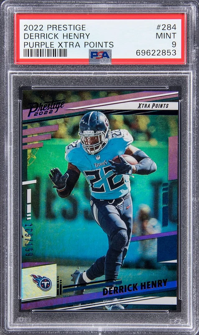 2022 Panini Prestige Derrick Henry Purple Xtra Points #284 card image
