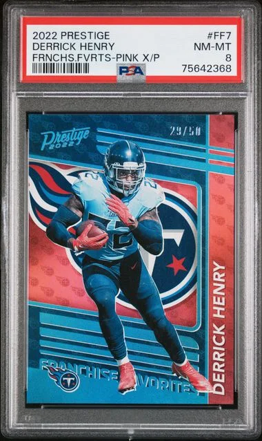2022 Panini Prestige Derrick Henry Franchise Favorites Pink Xtra Points #FF7 card image