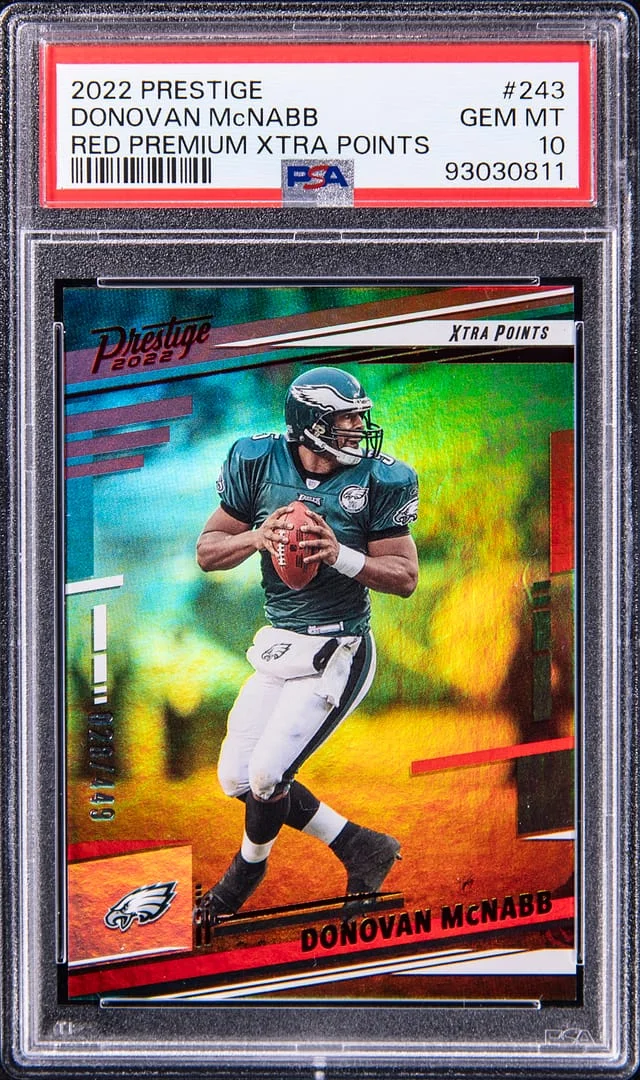 2022 Panini Prestige Donovan McNabb (28/449) Red Premium Xtra Points #243 card image