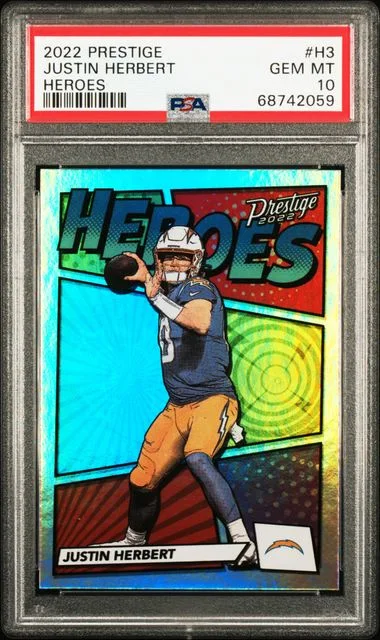 2022 Panini Prestige Justin Herbert Heroes #H3 card image
