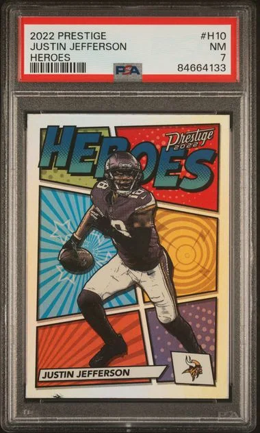 2022 Panini Prestige Justin Jefferson Heroes #H10 card image