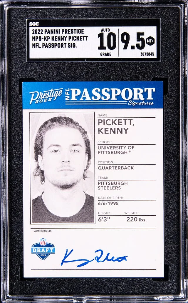 2022 Panini Prestige Kenny Pickett NFL Passport Signature #NPS-KP card image