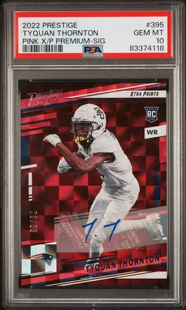 2022 Panini Prestige Tyquan Thornton Pink Xtra Points Premium-Signature #395 card image