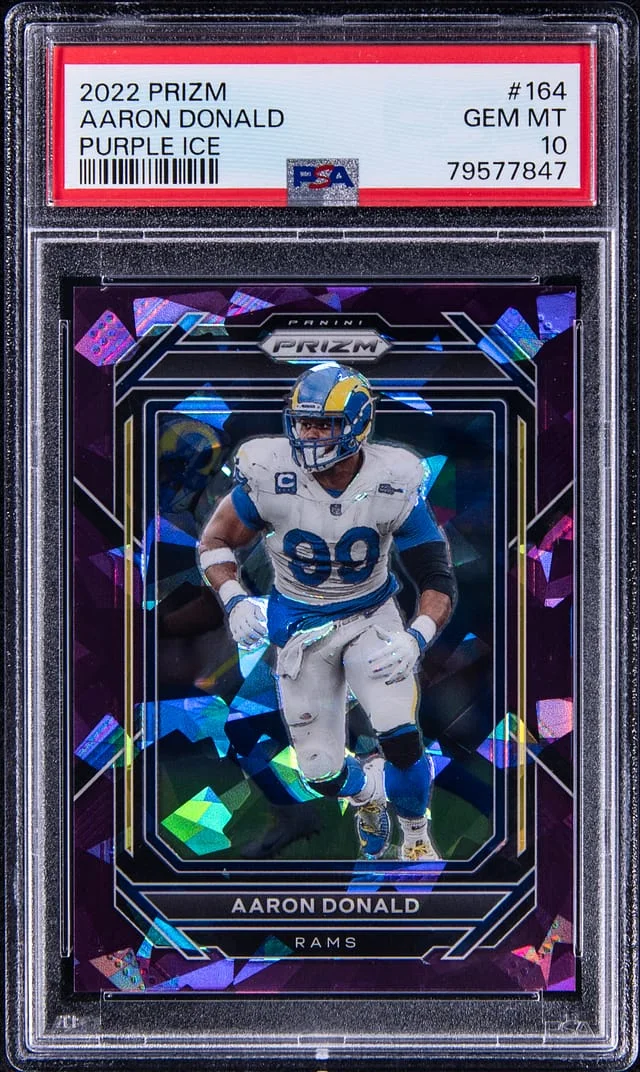 2022 Panini Prizm Aaron Donald Purple Ice Prizm #164 card image