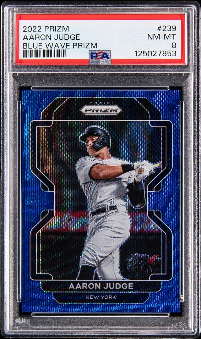 2022 Panini Prizm Aaron Judge Blue Wave Prizm #239 card image