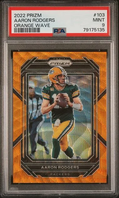 2022 Panini Prizm Aaron Rodgers Orange Wave #103 card image