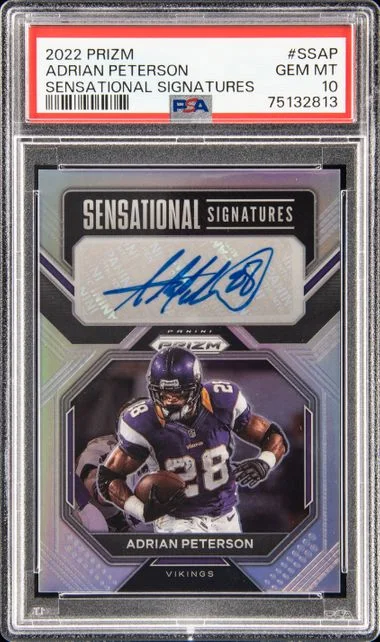 2022 Panini Prizm Adrian Peterson Sensational Signatures #SS-AP card image