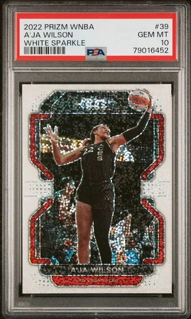 2022 Panini Prizm A'Ja Wilson WNBA White Sparkle #39 card image