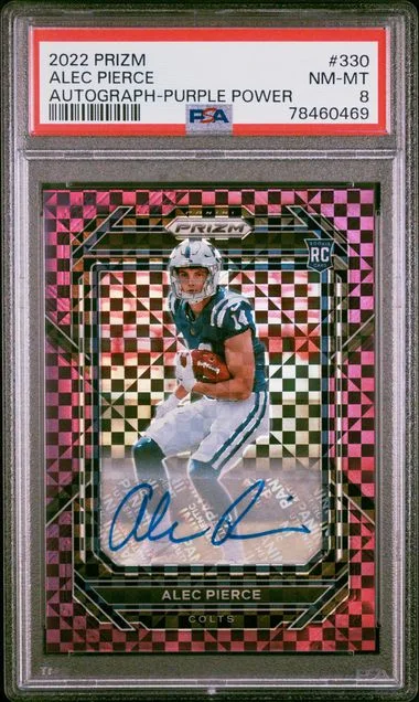 2022 Panini Prizm Alec Pierce Navy Camo Prizm #330 card image