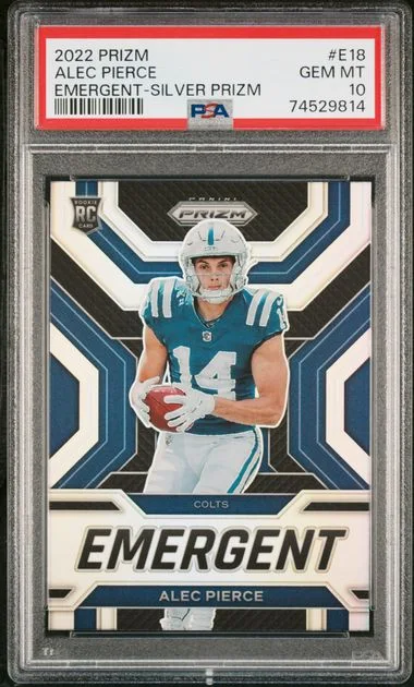 2022 Panini Prizm Alec Pierce Emergent Silver Prizm #E-18 card image