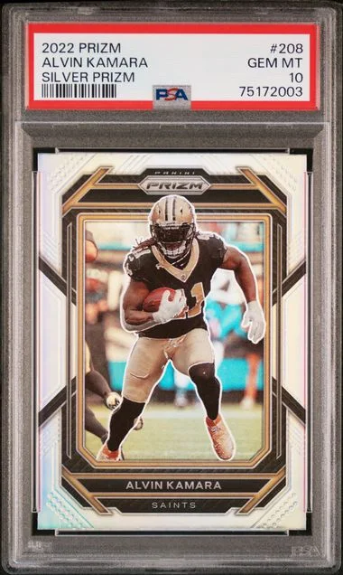 2022 Panini Prizm Alvin Kamara Silver Prizm #208 card image