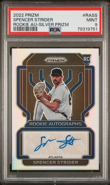 2022 Panini Prizm Autographs Silver Prizm Rass Spencer Strider #no-number card image