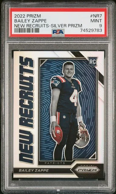 2022 Panini Prizm Bailey Zappe New Recruits Silver Prizm #NR-7 card image