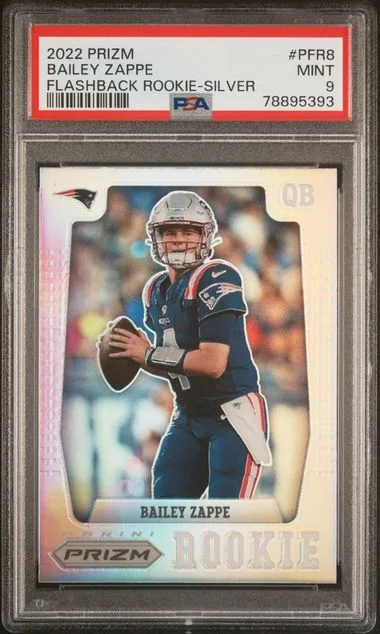 2022 Panini Prizm Bailey Zappe Prizm Flashback Silver #Pfr8 card image