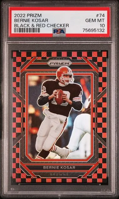 2022 Panini Prizm Bernie Kosar Black & Red Checker #74 card image