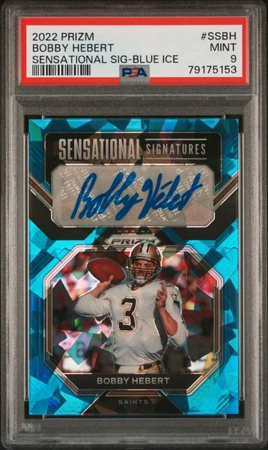 2022 Panini Prizm Bobby Hebert Sensational Signatures Blue Ice #SSBH card image