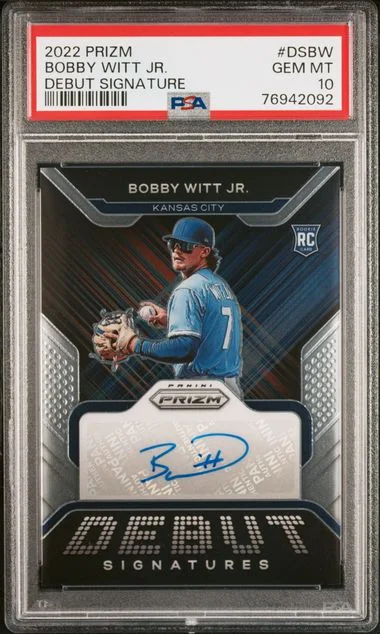 2022 Panini Prizm Bobby Witt Jr. Debut Signature #DS-BW card image