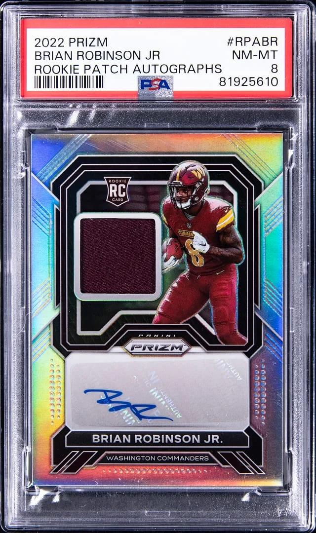 2022 Panini Prizm Brian Robinson Jr. Patch Autographs (RPA) #RPA-BR card image
