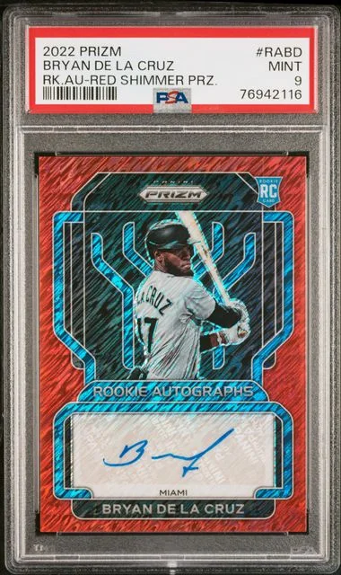 2022 Panini Prizm Bryan De La Cruz Autographs Red Shimmer Prizm #RA-BD card image