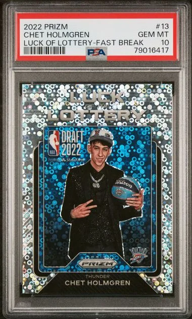 2022 Panini Prizm Chet Holmgren Luck Of The Lottery Fast Break #13 card image