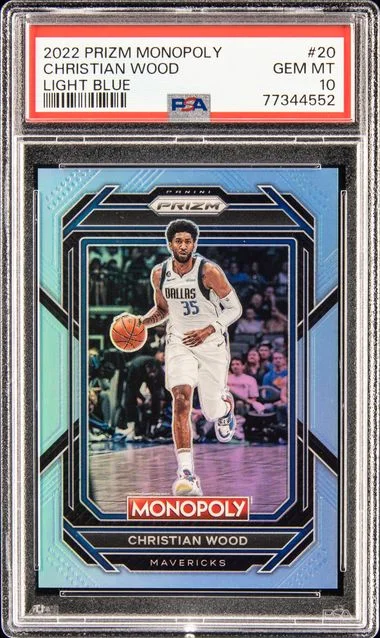 2022 Panini Prizm Christian Wood Monopoly Light Blue #20 card image