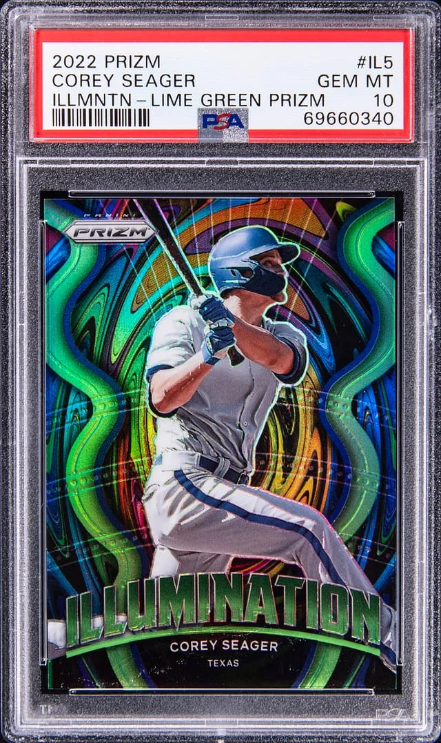 2022 Panini Prizm Corey Seager Illumination Green Prizm #IL5 card image
