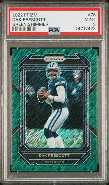 2022 Panini Prizm Dak Prescott Green Shimmer #76 card image