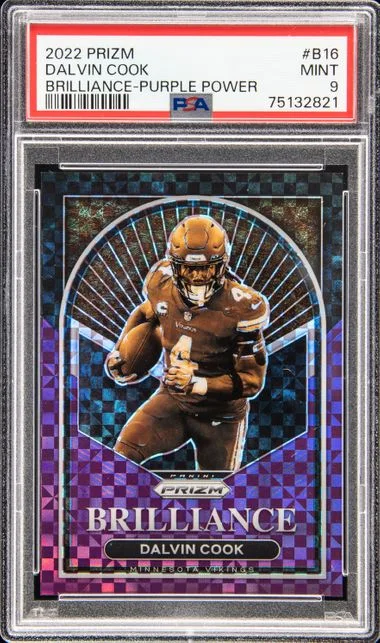 2022 Panini Prizm Dalvin Cook Brilliance Purple Power #B16 card image