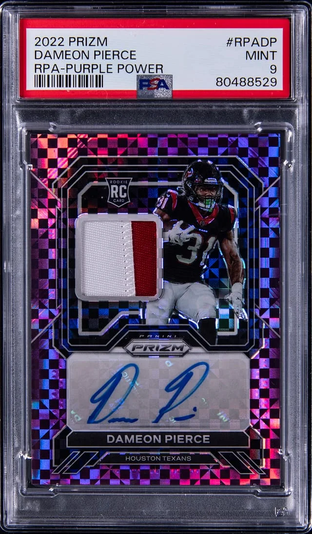 2022 Panini Prizm Dameon Pierce Patch Autograph (RPA) Purple Power #RPADP card image