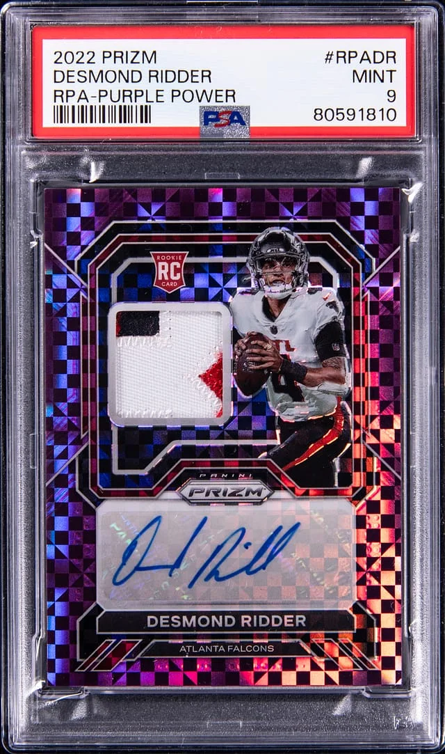 2022 Panini Prizm Desmond Ridder Signed Patch Card #RPA-DR card image